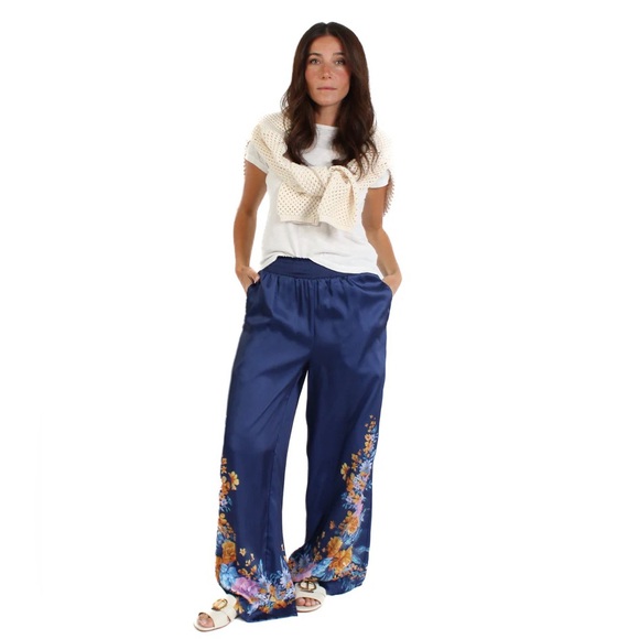 Current Air Blue Floral Pants - Picture 1 of 5